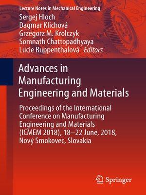 cover image of Advances in Manufacturing Engineering and Materials